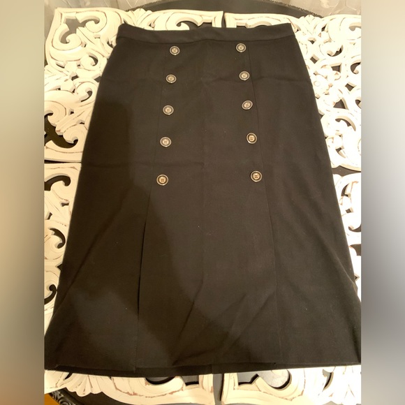 New York & Company Black BUTTON-FRONT PENCIL SKIRT - ESSENTIAL STRETCH M… - Picture 2 of 9